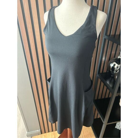 Eddie Bauer black active tennis dress skirt size extra small no shorts w pockets - Picture 1 of 6